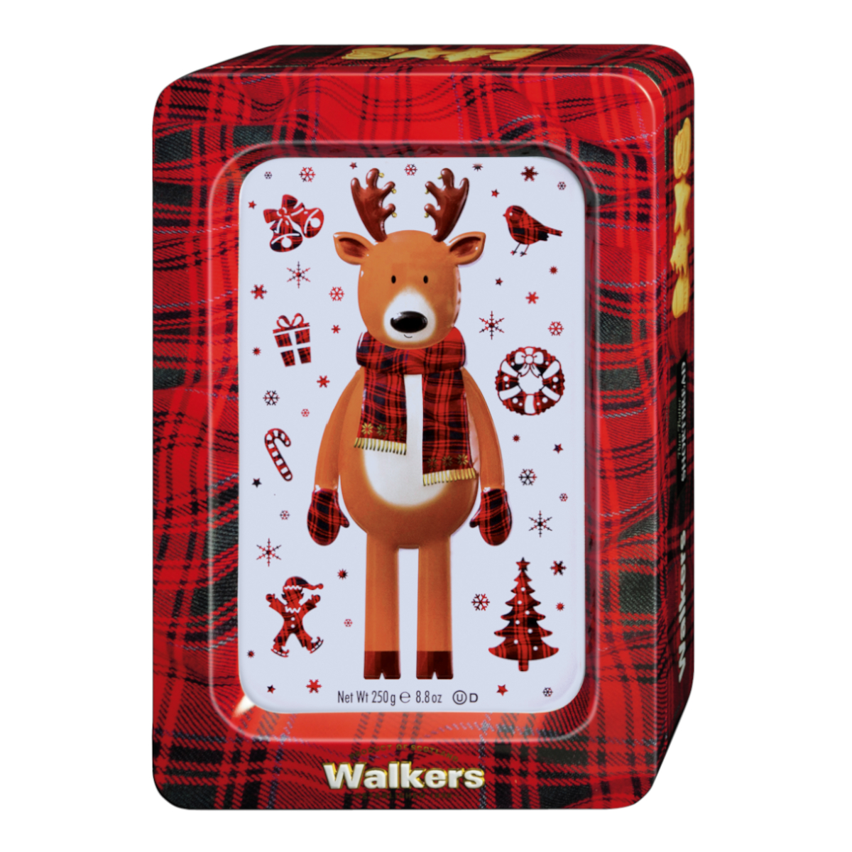 WALKERS SHORTBREAD FESTIVE SHAPES REINDEER TIN 250G Jim's